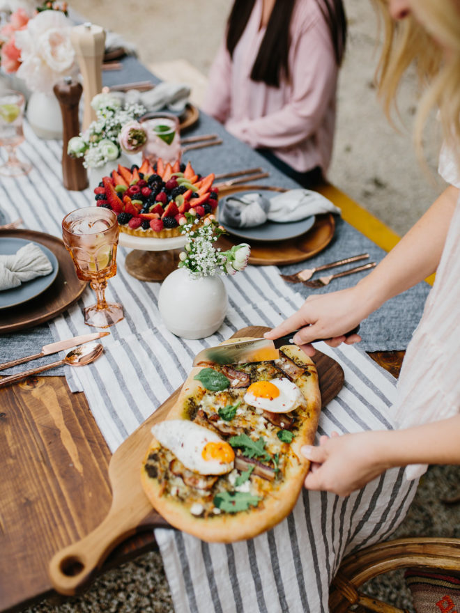 the effortless chic parachute home brunch table food 