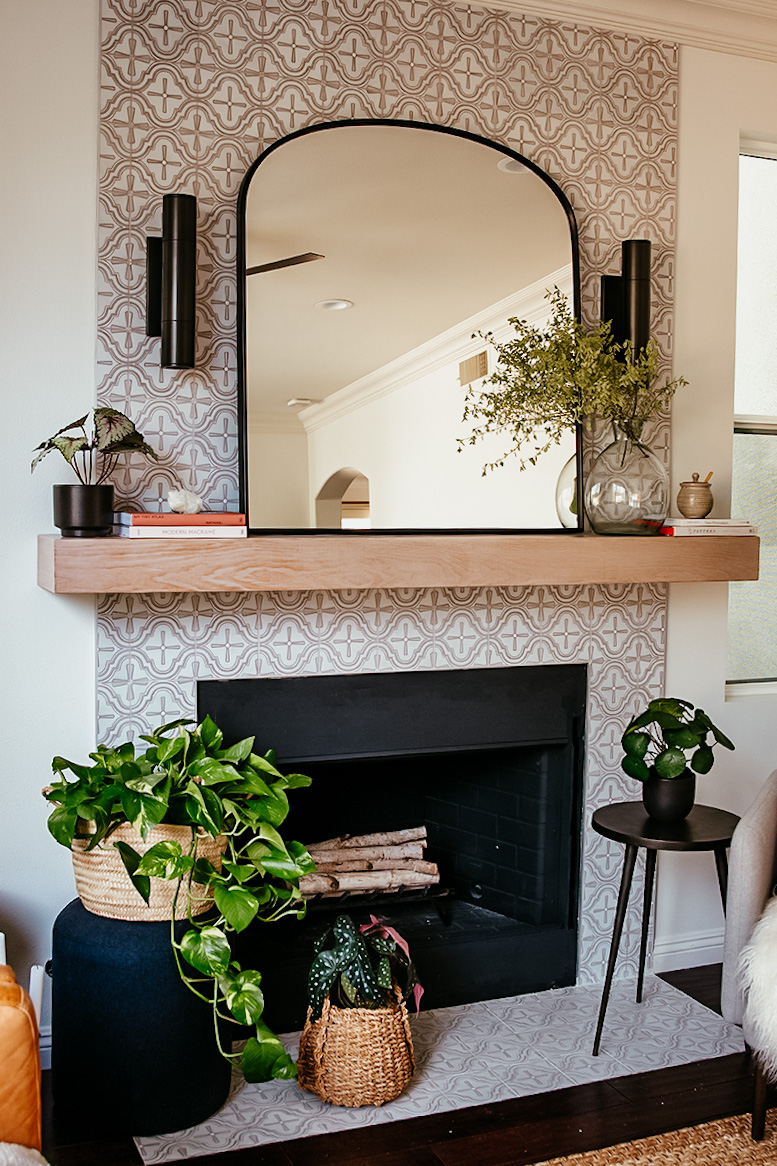 DIY Tiled Fireplace