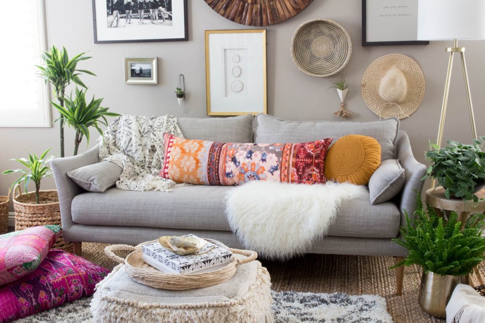 adding faux sheepskin to west elm sofa lumbar anthro pillow 