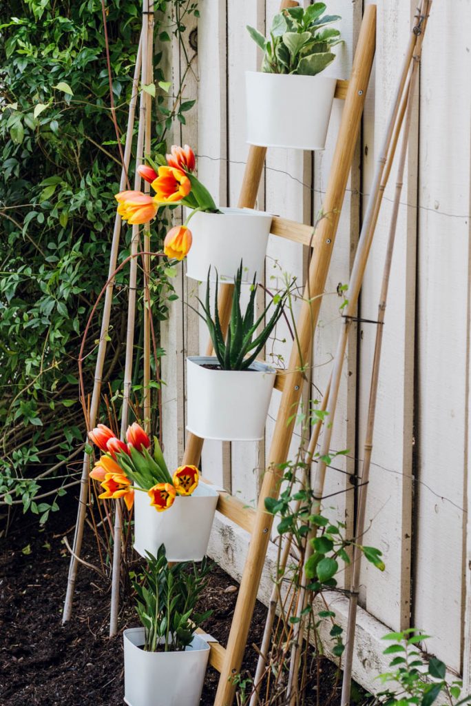 ikea vertical ladder planters