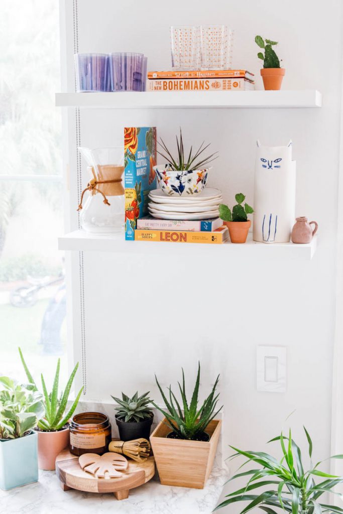 white kitchen shelving anthropologie kitty pitcher the sill plants loloi runner