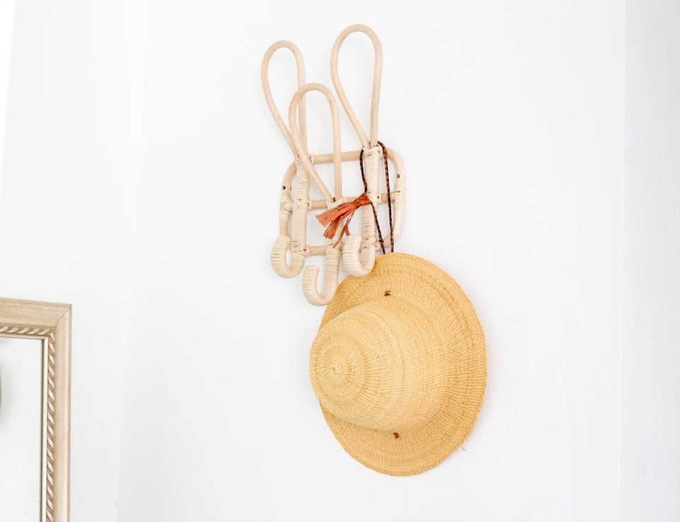 boho desert inspired hanging hooks with hat