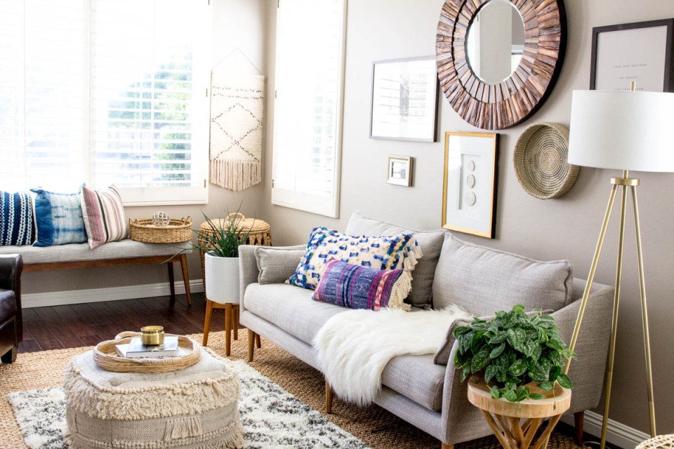 Light and Bright Boho Modern Living Room