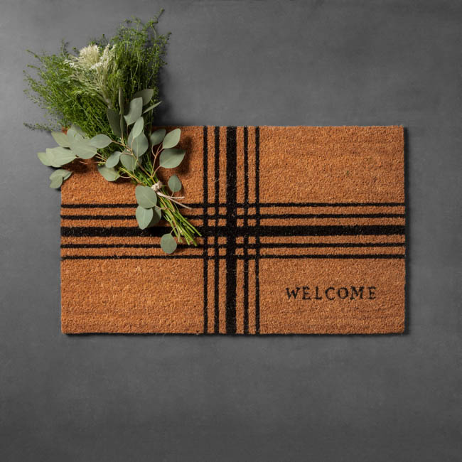 target welcome mat magnolia hand and hearth holiday plaid 