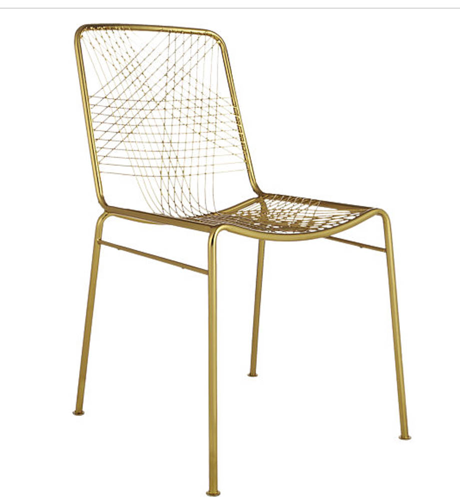 gold wire mesh wire dining chair 