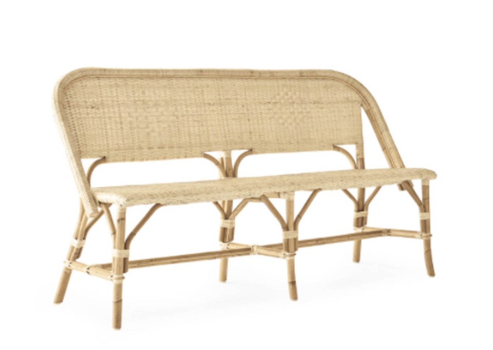 serena and lily rattan bench summer patio 