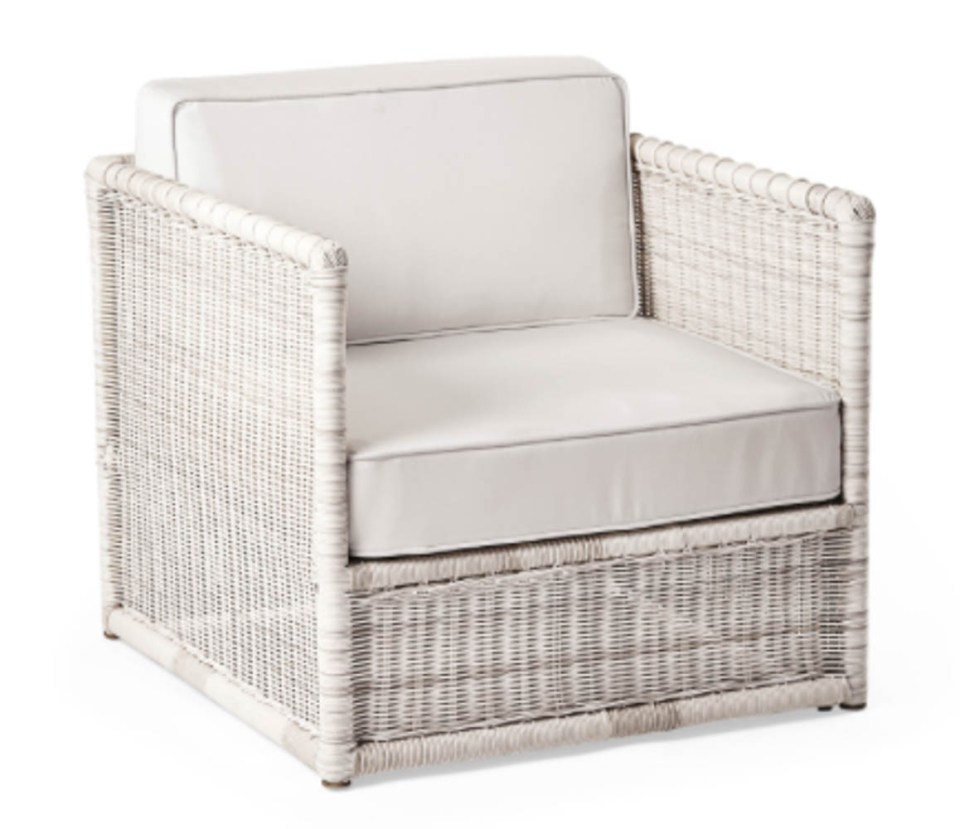 serena and lily pacifica side rattan white chair 