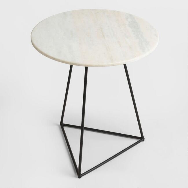 world market round marble black table