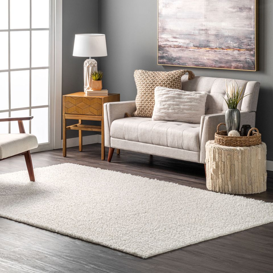 ebay gift: white machine washable rug