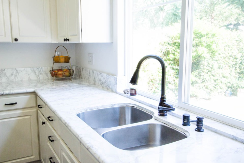 kitchen sink faux marble contact paper 