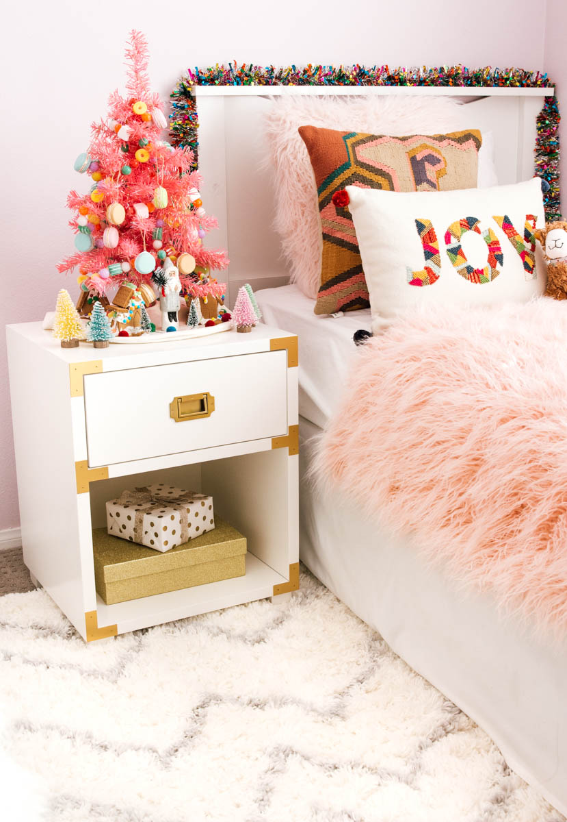 girls boho holiday bedroom anita yokota ikea land of nod lamp pbkids champagne nightstand 