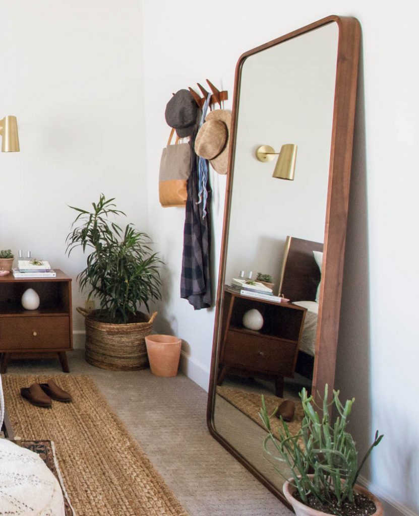 floor to ceiling bedroom mirror boho eclectic design