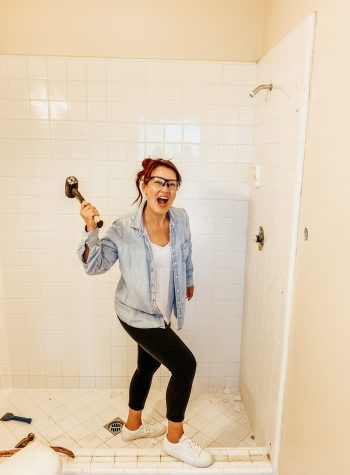 Hammer in hand, let's get this bathroom reno STARTED!