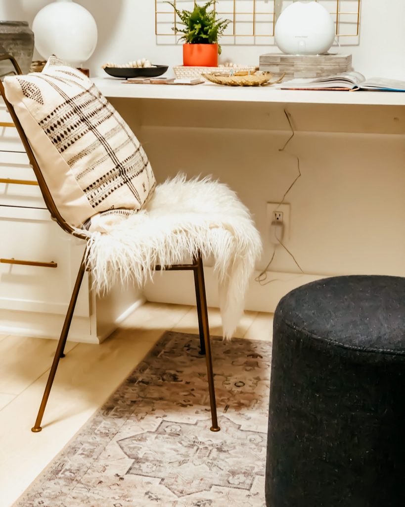 domino chair Loloi Hathaway rug west elm stool wfh office