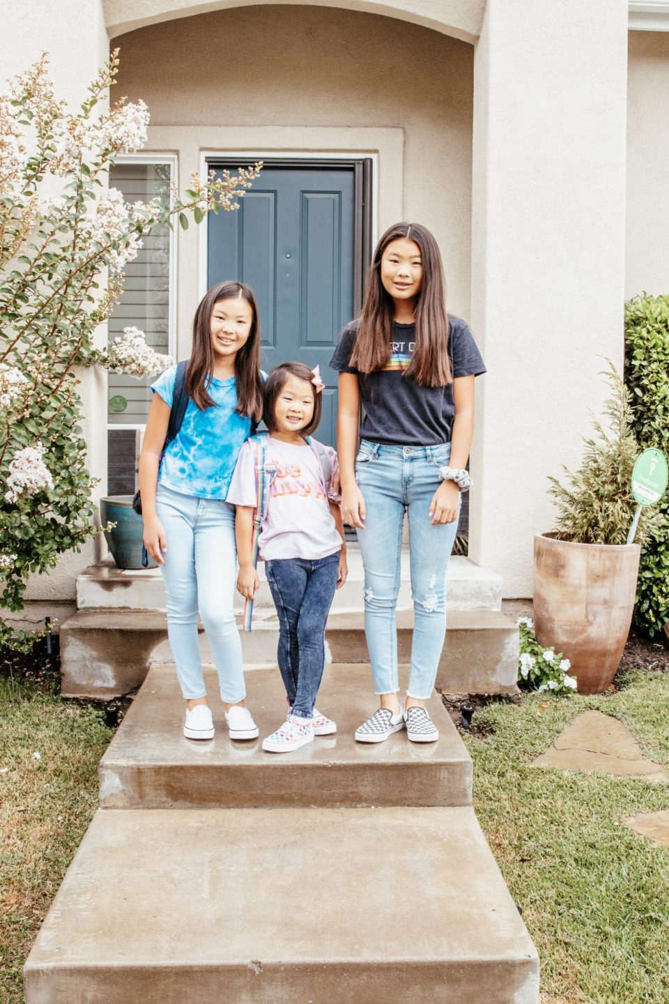 The girls' back to school photo from 2019